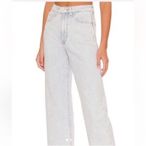 WeWoreWhat Light Blue Flare Jeans with Slit